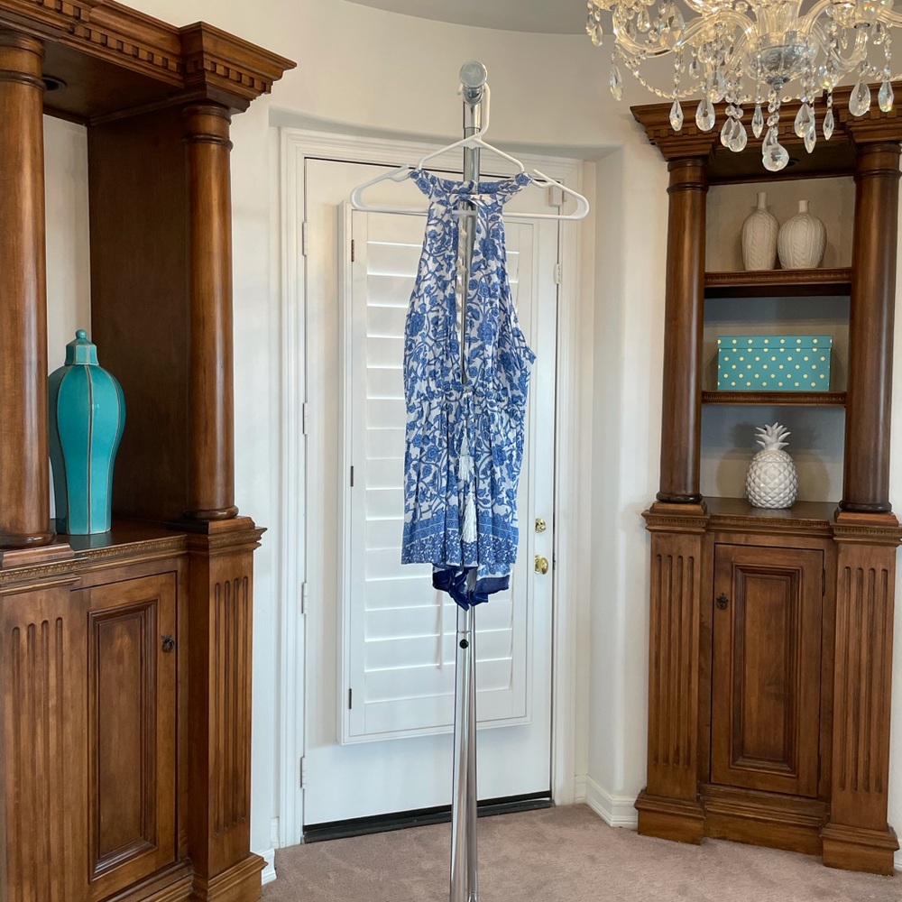 NWOT bohemian romper blue / white